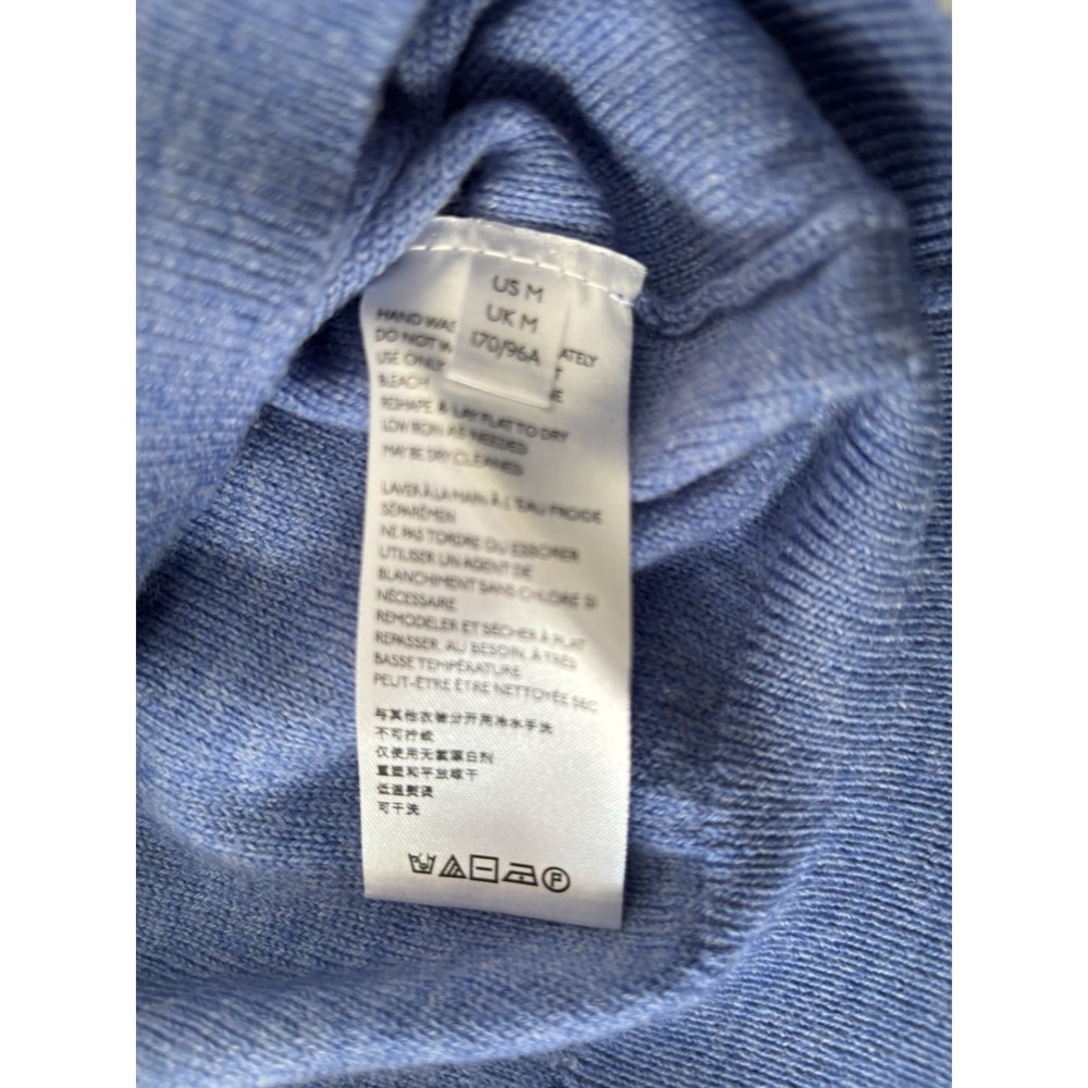 Anthropologie Sweater Womens Medium Blue Merino Wool‎ Sweatshirt Cowl Neck - Picture 3 of 8